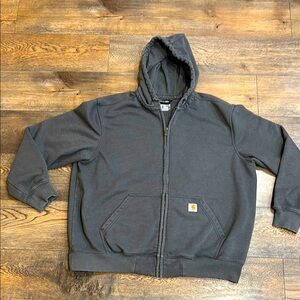 Carhartt Gray Hooded Sweatshirt  XXL rain defender loose fit like new!